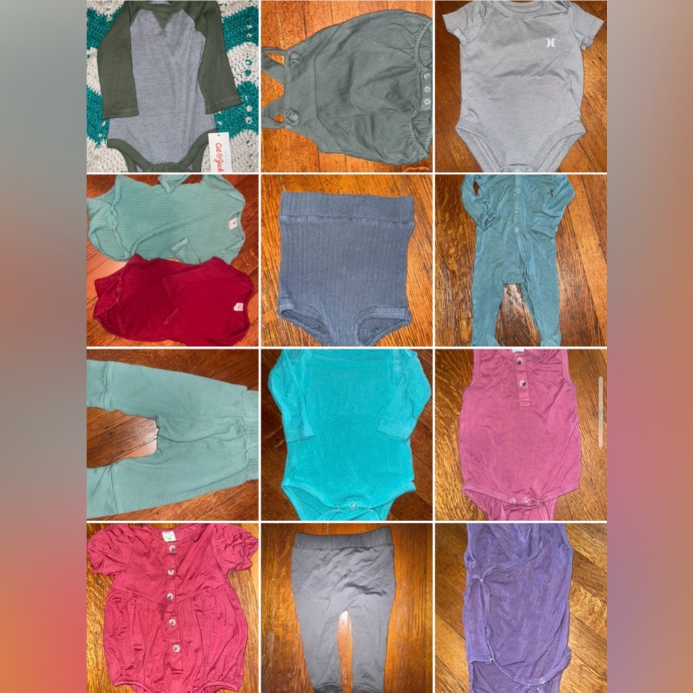 13 piece 3-6 mo solid color bundle bamboo organic cotton and more gender neutral